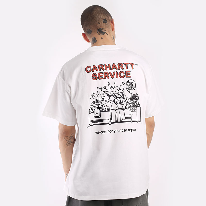  белая футболка Carhartt WIP S/S Car Repair T-Shirt I031756-white - цена, описание, фото 3